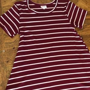 Burgundy stripe dress